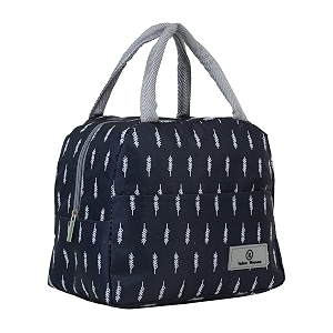 yellow weaves insulated travel lunchtiffinstorage bag for office college amp school regular size blue polyester