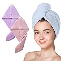 Yellow Weaves 1 Pc Microfiber Hair Towel Wrap for Women Super Absorbent Head Towel Wrap for Ladies Hair Turban Quick Drying Microfiber Towel for Hair Salon Quality Hair Dry Cap (Multicolor)