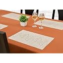 Yellow Weaves PVC Rectangular Dining Table Placemats, Set of 4 - Beige