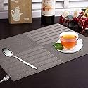 Yellow Weaves PVC Rectangular Dining Table Placemats, Set of 8 - Rose Gold