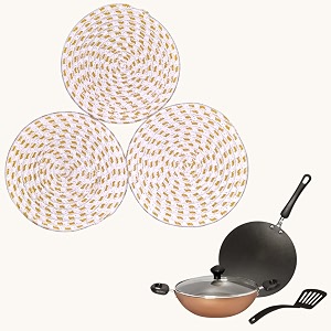 Yellow White Trivet Set of 3 18