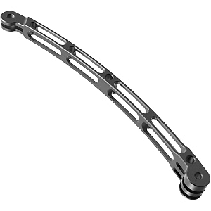 yellowfin aluminium alloy curved extension arm for gopro amp dji osmo action  cnc metal handle bracket amp pole mount for hero 12111098765 helmet stick black 20 cm curved