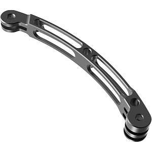 yellowfin aluminium alloy curved extension arm for gopro amp dji osmo action  cnc metal handle bracket amp pole mount for hero 12111098765 helmet stick black 135 cm curved