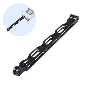 yellowfin aluminium alloy extension arm rod for gopro and dji osmo action camera  cnc extension handle bracket and metal pole mount for hero 12111098765 helmet stick 20 cm black