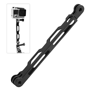 yellowfin aluminium alloy extension arm rod for gopro and dji osmo action camera  cnc extension handle bracket and metal pole mount for hero 12111098765 helmet stick 165 cm black
