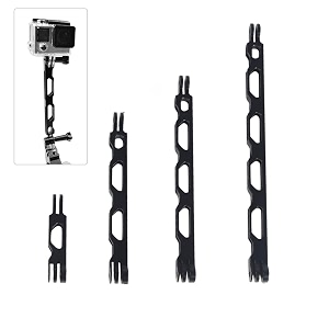 yellowfin aluminium alloy extension arm rod for gopro and dji osmo action camera  cnc extension handle bracket and metal pole mount for hero 12111098765 helmet stick all 4 sizes black