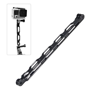 yellowfin aluminium alloy extension arm rod for gopro and dji osmo action camera  cnc extension handle bracket and metal pole mount for hero 12111098765 helmet stick 25 cm black
