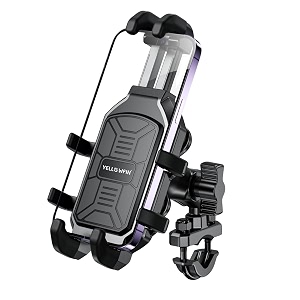yellowfin claw grip motorcycle mobile holder with action camera mount with vibration damper 720 rotation universal phone holder for motorcycle bicycle e-bike 543939723939 smartphones bkw 2in1