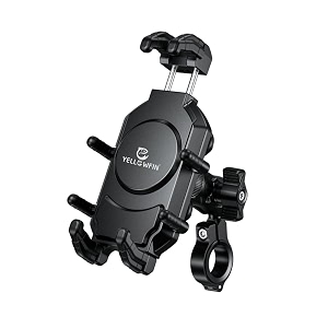 yellowfin anti-shake motorcycle mobile damper holder bike mount 360 rotation motorcycle mobile phone holder with antitheft screw and handlebar mounting bracket m26-c1 pro