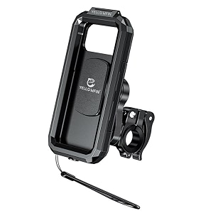 yellowfin fully waterproof handlebar quick release mobile phone holder mount for motorcycle  bike  scooter  bicycle  cycle ideal for maps and gps navigation m18l-qd black