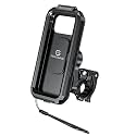 YELLOWFIN Fully Waterproof Handlebar Quick Release Mobile Phone Holder Mount for Motorcycle | Bike | Scooter | Bicycle | Cycle Ideal for Maps and GPS Navigation (M18L-QD Black)