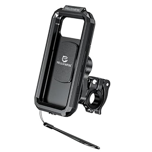 yellowfin fully waterproof handlebar quick release mobile phone holder mount for motorcycle  bike  scooter  bicycle  cycle ideal for maps and gps navigation m18l-qd black