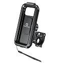 YELLOWFIN Fully Waterproof Handlebar Quick Release Mobile Phone Holder Mount for Motorcycle | Bike | Scooter | Bicycle | Cycle Ideal for Maps and GPS Navigation (M18L-QD Black)