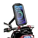 YELLOWFIN Fully Waterproof Handlebar Quick Release Mobile Phone Holder Mount for Motorcycle | Bike | Scooter | Bicycle | Cycle Ideal for Maps and GPS Navigation (M18L-QD Black)
