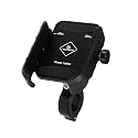 YELLOWFIN Jaw Grip Bike Mobile Holder | Aluminium Alloy Buckle 360° Rotation | Handlebar &amp; Mirror Mount for Motorcycle, Scooter, Cycle | Fits All Phones 4"–7" | Waterproof, Shockproof (M8S-Black)