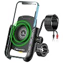 YELLOWFIN Jaw Grip Waterproof Bike | Motorcycle | Scooter Mobile Phone Holder Mount with 360° Rotation | Fast 15 W Wireless &amp; 20 W USB-C Charger (M9S Black)