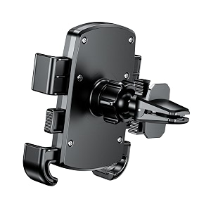 yellowfin quick-release car phone holder  securely mounts on ac vent 360 rotational design for a firm grip on smartphonesm16q2-car ac vent