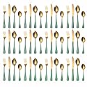 YELONA Combo Set of 5 Premium Rainbow Antique Cutlery Stainless Steel Luxury Multicolour Dinnerware Spoon Fork Knife Reusable Mirror Polished Flatware for Home Kitchen Dining Table and Gifts