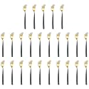 YELONA Golden Lavish Food Grade Stainless Steel Durable Forks For Dinner, Fruit, Cafe, Desserts, Salads, Appetizers, Pastry for Dining Tables Flatware &amp; Cutlery Sets -(Set of 25 Charcoal Black Handle)