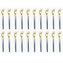 YELONA Golden Lavish Food Grade Stainless Steel Durable Forks for Dinner, Fruit, Cafe, Desserts, Salads, Appetizers, Pastry for Dining Tables Flatware &amp; Cutlery Sets - (Set of 20 Indigo Blue Handle)