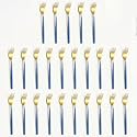 YELONA Golden Lavish Food Grade Stainless Steel Durable Forks for Dinner, Fruit, Cafe, Desserts, Salads, Appetizers, Pastry for Dining Tables Flatware & Cutlery Sets - (Set of 25 Indigo Blue Handle)