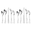 YELONA Set of 10 Premium Silver Daily Use Cutlery Stainless Steel Luxury Dinnerware Flatware Serving Dinner Spoon Fork Knife Reusable Mirror Finish for Home Kitchen Dining Table and Gifts