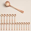 YELONA Set of 18 Rosegold Soup Spoon, 7.2" Stainless Steel Titanium Plating Shiny Rosegolden Round Spoons Flatware,Table Spoon Cutlery Set Sturdy Easy To Clean, Dishwasher Safe for Dining &amp; Restaurant