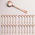 YELONA Set of 24 Rosegold Soup Spoon, 7.2" Stainless Steel Titanium Plating Shiny Rosegolden Round Spoons Flatware,Table Spoon Cutlery Set Sturdy Easy To Clean, Dishwasher Safe for Dining &amp; Restaurant