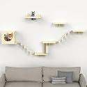 YEMOO Cat Wall Shelves, Cat Wall Furniture, Cat Wall Mounted with 1 Cat House, 1 Cat Hammock, 2 Ladder, 4 Cat Perchs, 1 Cat Scratching Post for Cat Sleeping Playing Climbing