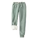 Yeokou Women's Warm Sherpa Lined Athletic Sweatpants Joggers Fleece Pants