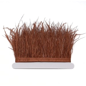 2 yards natural amp soft ostrich feathers fringe trims ribbon - used for dress sewing decoration craft clothing boots wedding decoration diy etc brown