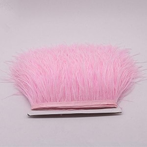 2 yards natural amp soft ostrich feathers fringe trims ribbon - used for dress sewing decoration craft clothing boots wedding decoration diy etc pink
