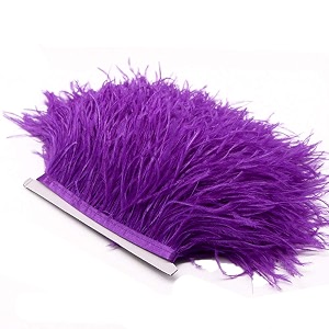 2 yards natural amp soft ostrich feathers fringe trims ribbon - used for dress sewing decoration craft clothing boots wedding decoration diy etc purple