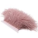 2 Yards Natural & Soft Ostrich Feathers Fringe Trims Ribbon - Used for Dress, Sewing Decoration, Craft Clothing, Boots, Wedding Decoration, DIY, Etc (Mistyrose)