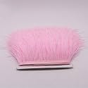 2 Yards Natural & Soft Ostrich Feathers Fringe Trims Ribbon - Used for Dress, Sewing Decoration, Craft Clothing, Boots, Wedding Decoration, DIY, Etc (pink)