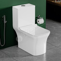 yeraware PREMIUM CERAMIC MATERIAL ONE PIECE COMMODE WITH DUAL FLUSH SYSTEM 65X35X71 CM Western Commode (WHITE)