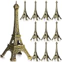 Yerliker 10 Pcs 3" Eiffel Tower Statue Bronze Metal Eiffel Tower Model Figurine Paris Themed Decor for Souvenir Photo Prop Cake Topper Table Party Home Decor Gift Christmas Ornaments