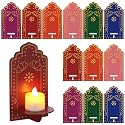 Yerliker 12 Pack Diwali Wall Decor, Wooden Lotus Indian Decoration