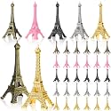 Yerliker 30 Pcs Eiffel Tower Statue Bronze Metal Eiffel Tower Model Figurine Paris Themed Decor for Souvenir Photo Prop Cake Topper Table Party Decor Gift Christmas Ornaments (Multicolor,3")