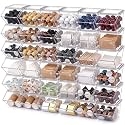 Yerliker 36 Pcs Clear Stackable Storage Bins with Lids for Pantry