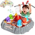 Yerloa Whack Game Mole Dinosaur Toys for Kids 2 3 4 Year Old Boy Birthday Gift, Sensory Toddler Boy Toys for Ages 2-4 2-3 4-6 3-5 Dino Volcano Learning Easter Gifts with 2 Hammers, Music Spray Light