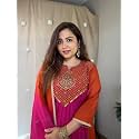 YESHA FASHION STORE Maroonbright magentaTeal blue Embroidered