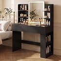 YESHOMY 35.4 Inch Vanity Desk with LED