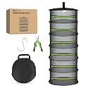 Yesker 6 Layer Herb Drying Rack Hanging Mesh Net Foldable Plant Drying Racks 24" w Green Zipper Pruning Shears Hook Dryer Hanging Rack for Herbs Seed Bud Fruit Clothes Grow Tent Closets Garden Outdoor