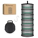 Yesker 6 Layer Herb Drying Rack Hanging Mesh Net Foldable Plant Drying Racks 24" Diameter with Green Zipper & Hook Dryer Hanging Rack for Herbs Seed Bud Fruit Clothes Grow Tent Closets Garden Outdoor