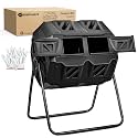 Yesker Dual Chamber Compost Bin Outdoor with Sliding Doors, 43 Gallon