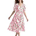 YESNO Summer Floral Midi Dresses for Women
