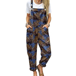YESNO Womens Overalls Cotton Boho Casual Floral
