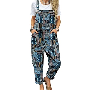 YESNO Womens Overalls Cotton Boho Casual Floral