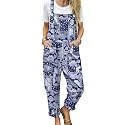 YESNO Women39s Overalls Cotton Boho Casual Floral